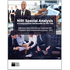 Corporate IR Compensation Special Analysis from the NIRI-Korn Ferry Corporate IR Profession and Compensation Study - 2016